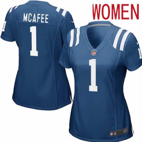 Women Indianapolis Colts #1 Pat McAfee Nike Royal Game Player NFL Jersey->women nfl jersey->Women Jersey